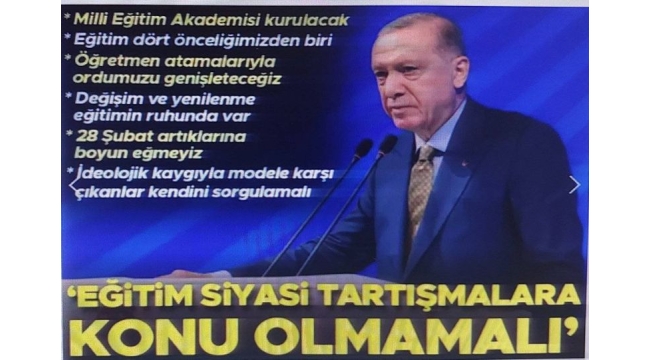 Cumhurbaşkanı Erdoğan yeni müfredatı tanıttı: Milli Eğitim Akademisi kurulacak 